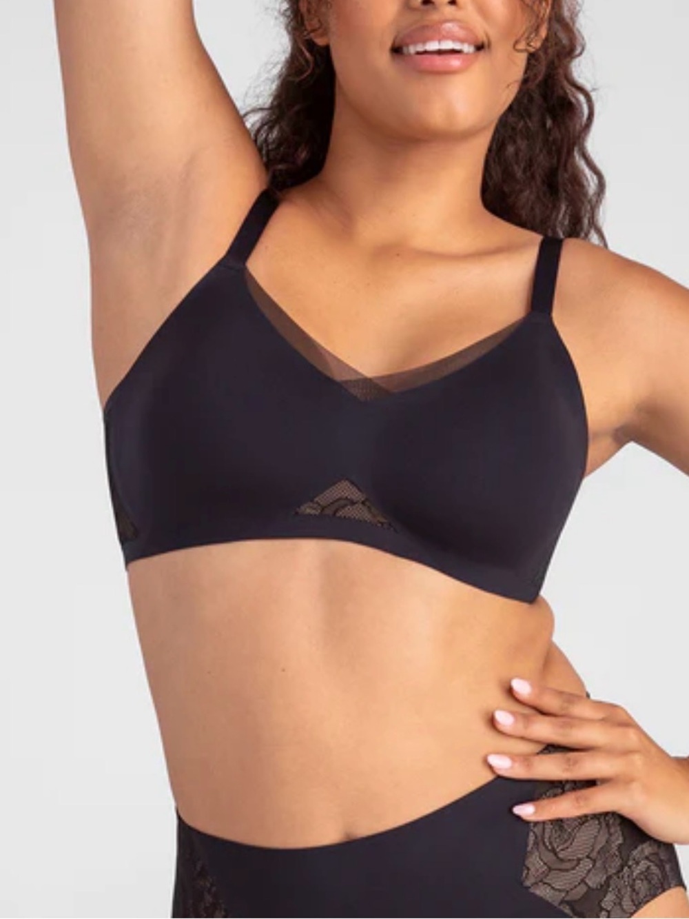 Honeylove Crossover Lace Black Structured Bra Size 1X
